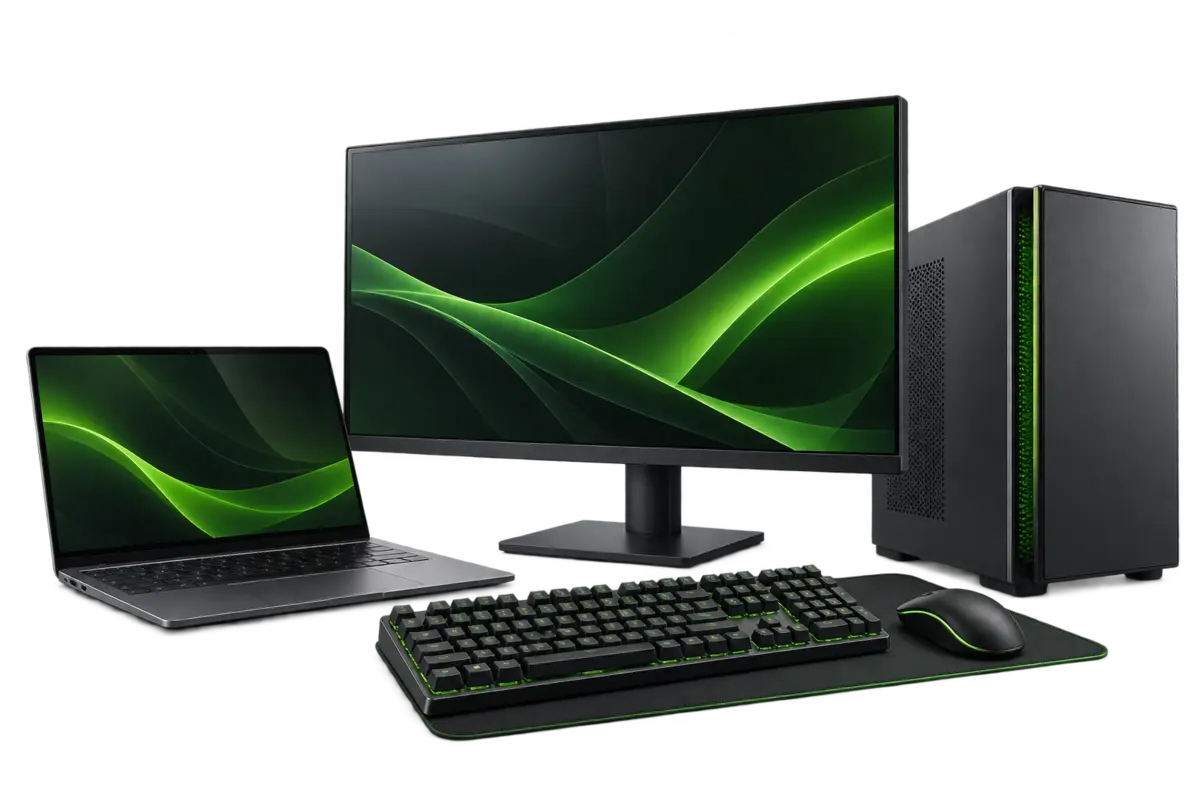 Computador, notebook, monitor e periféricos modernos